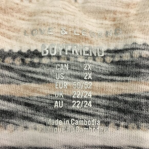 Love & Legend Horizontal Striped Boyfriend Fit Tee - Picture 9 of 15